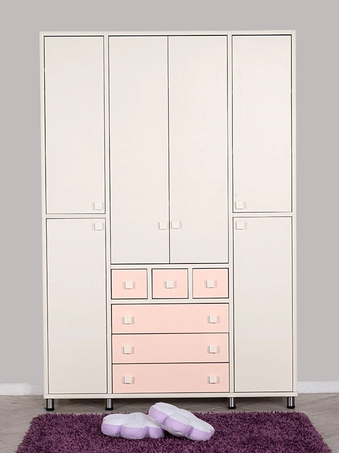 ארון ילדים מיכל 4 דלתות | צבע שמנת